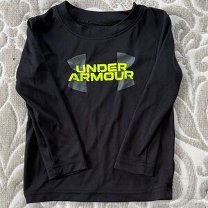 Under Armour Kids Black and Neon Long Sleeve Tee